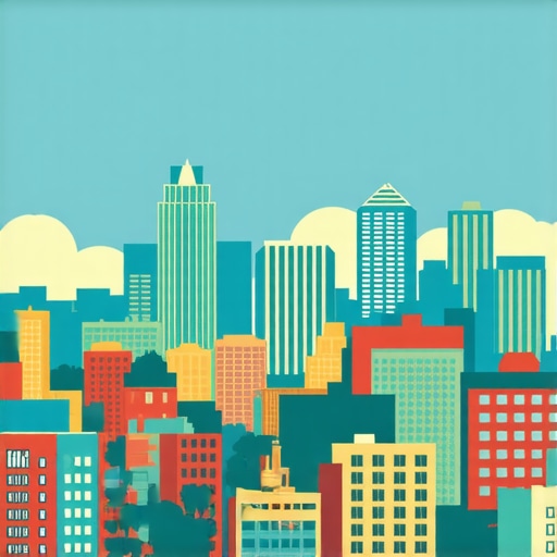 Charlotte City Landmarks and Local Business Charlotte cityscape with landmarks and local businesses