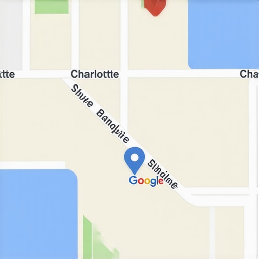 Charlotte business highlighted in Google 3-Pack with city landmarks