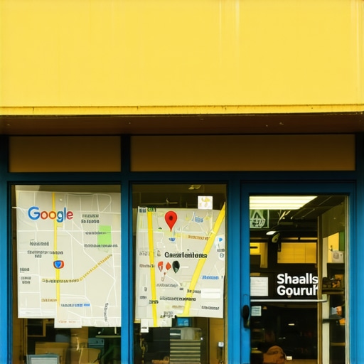 Small business storefront in Charlotte with Google Maps overlay emphasizing local SEO