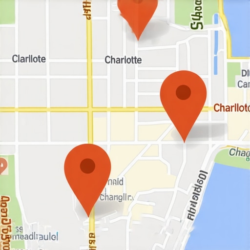 Charlotte city map highlighting local SEO optimization areas