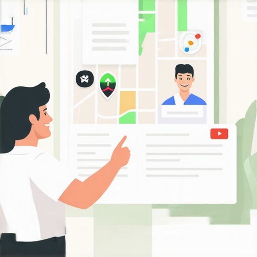 Business owner updating Google My Business profile on a computer screen.