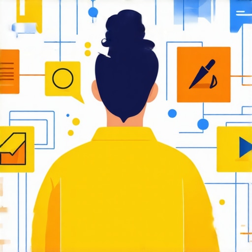 Illustration showing Charlotte business owner optimizing Google My Business profile