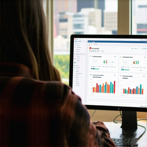 Person reviewing SEO data and maps with Charlotte city skyline in background.