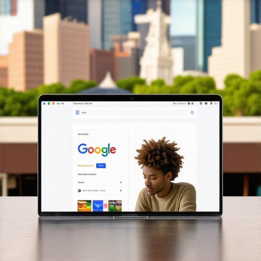 Charlotte business owner updating GMB profile on laptop