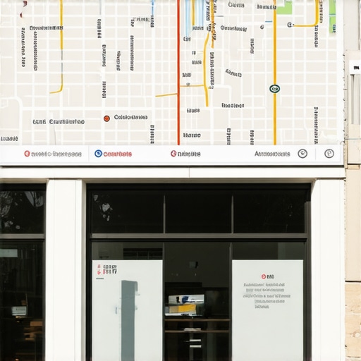 Charlotte storefront with map overlay Charlotte storefront with digital map showing local search rankings