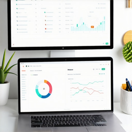 A person analyzing local SEO analytics on a computer screen with charts and reports.