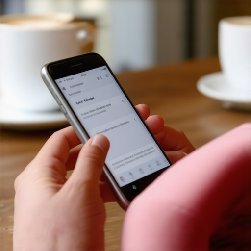 Person responding to reviews via smartphone in a Charlotte local business setting