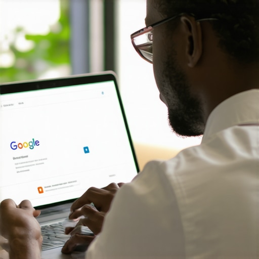 Business owner enhancing local SEO profile on laptop in Charlotte